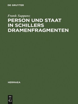 cover image of Person und Staat in Schillers Dramenfragmenten